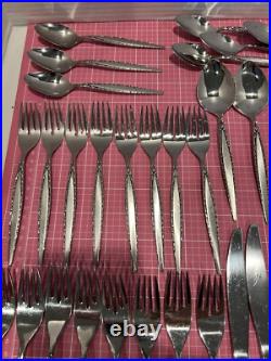 44 Pcs Oneida Community Mid Century Venetia Stainless Flatware Excellent Cond