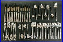 44 Pcs Vintage Oneida Deluxe Cherie Stainless Flatware Spoons Forks Knives