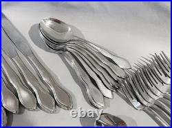 44 Piece Set 1881 ROGERS STAINLESS ONEIDA FLATWARE LIGHTLY USED TWILIGHT