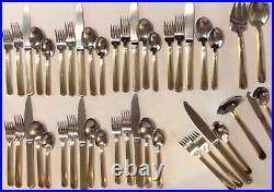 44 Pieces ONEIDA Golden Etage Stainless Flatware 7 x 5 pc Place Settings + Extra