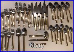 44 Pieces ONEIDA Golden Etage Stainless Flatware 7 x 5 pc Place Settings + Extra