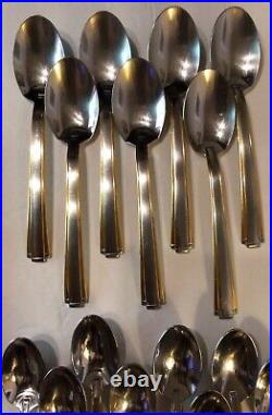 44 Pieces ONEIDA Golden Etage Stainless Flatware 7 x 5 pc Place Settings + Extra