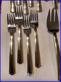 44 Pieces ONEIDA Golden Etage Stainless Flatware 7 x 5 pc Place Settings + Extra