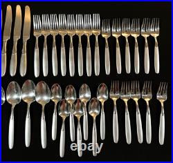 44 x Vintage ONEIDA USA Paradox Frost & Glossy Stainless Steel Lot Discontinued
