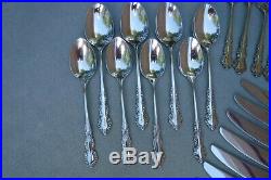 44pc Oneida Shelley Stainless Steel Flatware for 8 Cube Backstamp