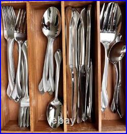 44pcs Oneida Satin TRIBECA Stainless Flatware (Service for 8) Top Condition