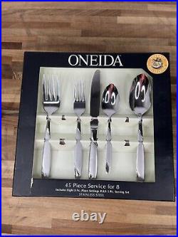 45 PC Set Oneida Risotto 18/10 Stainless Flatware Service For 8 READ Missing 2