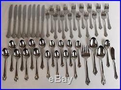 45 Pc Oneida Stainless Flatware BANCROFT 18/8 USA Service for 8 + Serving Set