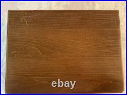 45 Pc Vtg Oneida Cube Golden Damask Rose 9 Settings Stainless Flatware Wood box