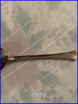 45 Pc Vtg Oneida Cube Golden Damask Rose 9 Settings Stainless Flatware Wood box