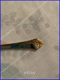 45 Pc Vtg Oneida Cube Golden Damask Rose 9 Settings Stainless Flatware Wood box