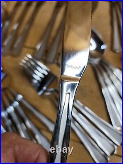 45 Pcs Panorama Stainless by ONEIDA SILVER 18/0 Frost Handle Glossy Edge OHSPANO