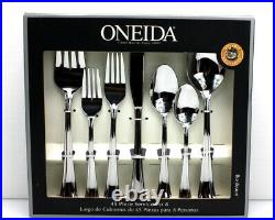 45 pc Oneida BORDEAUX Gourmet Flatware Silverware Stainless Service 8 +Hostess