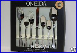 45 pcs Oneida JOANN Gourmet Flatware Set 18/0 STAINLESS Service 8 + HOSTESS