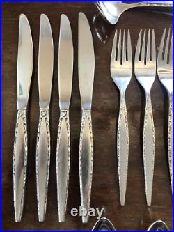45pcs Oneida Community VENETIA Stainless Flatware Spoon Fork Knife Scroll Edges