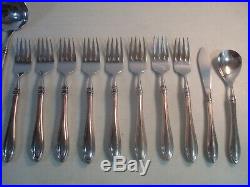 46 PC(SERVICE FOR 8) Oneida Cube SHERATON Stainless Flatware NICE