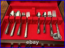 46 PCS Oneida CHERIE Stainless Steel Flatware Forks Knives Spoons Serving + Ches 46 PCS Oneida CHERIE Stainless Steel Flatware Forks Knives Spoons Serving + Ches