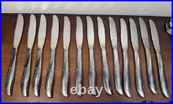 46 Pc lot Oneida Community Twin Star Stainless Flatware Atomic MCM Starburst