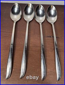 46 Pc lot Oneida Community Twin Star Stainless Flatware Atomic MCM Starburst