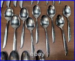 46 Pc lot Oneida Community Twin Star Stainless Flatware Atomic MCM Starburst