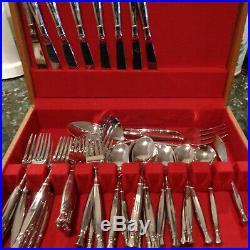 46 Pieces Oneida Act 1 I Stainless Flatware for 8 Cube USA Backstamp Glossy