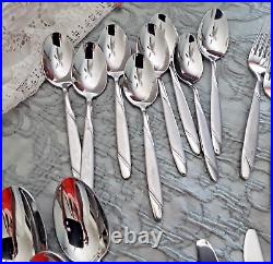 47 PC Set Oneida Risotto 18/10 Stainless Flatware Setting For 8 Plus Extras