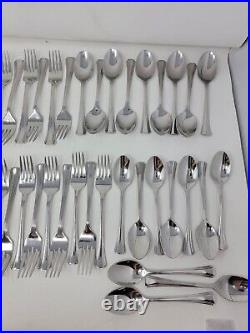 47 Pieces Oneida BORDEAUX Glossy Outlined 18/10 Stainless Flatware