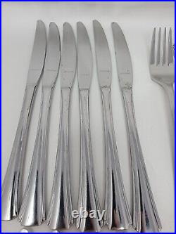 47 Pieces Oneida BORDEAUX Glossy Outlined 18/10 Stainless Flatware