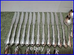 48 Pc Set Oneida Chateau Spoon Knife Fork Oneidacraft Deluxe Stainless Flatware