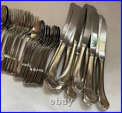 48 Pieces Oneida American Colonial Cube Stainless Steel Flatware