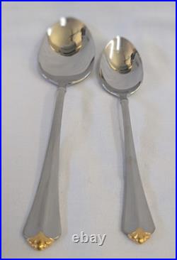 48 pc Oneida Golden Julliard Set 5 pc service for 8 plus 8 serving utensils