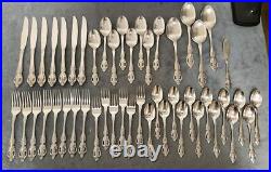 48PC SSS Oneida Pembrooke Renoir Stainless Flatware Silverware Vintage