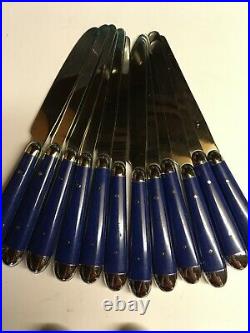 48pc Oneida Palette-Cobalt Blue Stainless Flatware Set
