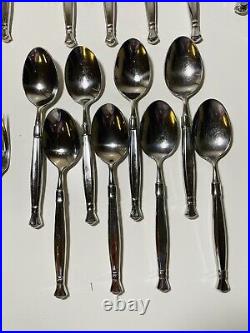 49 Pc Set Oneida Act 1 Cube Stainless Flatware Silverware Glossy 8 Sets Plus