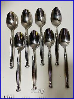 49 Pc Set Oneida Act 1 Cube Stainless Flatware Silverware Glossy 8 Sets Plus