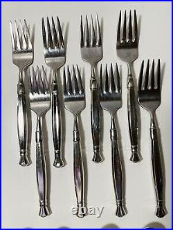 49 Pc Set Oneida Act 1 Cube Stainless Flatware Silverware Glossy 8 Sets Plus