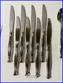 49 Pc Set Oneida Act 1 Cube Stainless Flatware Silverware Glossy 8 Sets Plus