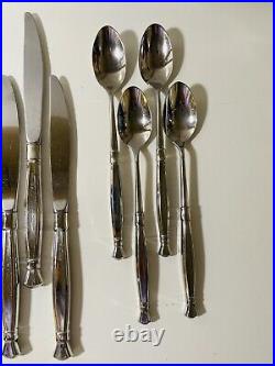 49 Pc Set Oneida Act 1 Cube Stainless Flatware Silverware Glossy 8 Sets Plus