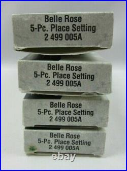 4X Oneida Belle Rose 5 Piece Place Setting Spoon Community Stainless Flatware