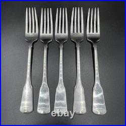 5 Oneida AMERICAN COLONIAL Stainless Flatware Dinner Forks 7.25 in Satin Cube