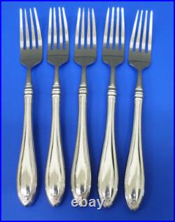 5 Oneida SHERATON Glossy Cube Mark Stainless Flatware 8 1/4 DINNER FORKS