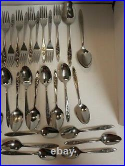 5 Pc Service For 10 Oneida Community Stainless Silverware My Rose Betty 57 Pcs