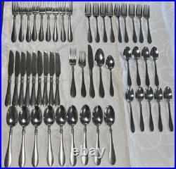 50 Pc Oneida Avondale II Stainless Flatware Set Service for 10 Glossy China