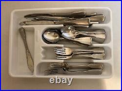 50 Pc Set Oneida AMERICAN COLONIAL Heirloom Cube Stainless Flatware for 10