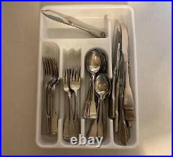 50 Pc Set Oneida AMERICAN COLONIAL Heirloom Cube Stainless Flatware for 10