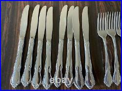 50 Pc Set Oneida Chateau Oneidacraft Deluxe Stainless Flatware