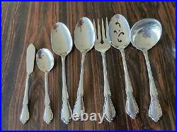 50 Pc Set Oneida Chateau Oneidacraft Deluxe Stainless Flatware