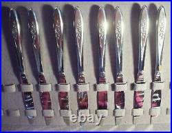 50 Piece Lot Oneida Community ROSE SHADOW Solid Stainless Flatware Service for 8
