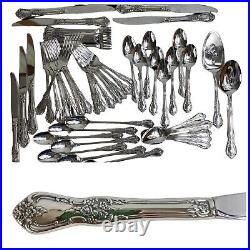 50 pc Kennett Square ONEIDA Stainless Flatware Set Distinction Deluxe HH EXC