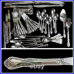 50 pc Kennett Square ONEIDA Stainless Flatware Set Distinction Deluxe HH EXC